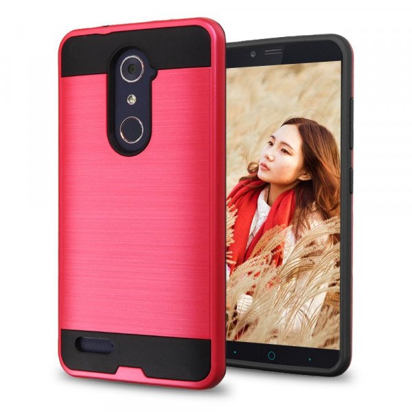 Wholesale ZTE ZMAX Pro, ZTE Z981 Armor Hybrid Case (Hot Pink)